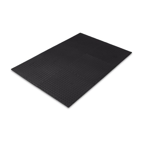 Amazon Basics Interlocking Foam Floor Mat Tiles for Home Gym Exercise, 24.7 x 24.7 x .5 Inches, Black - Pack of 6 - Image 4