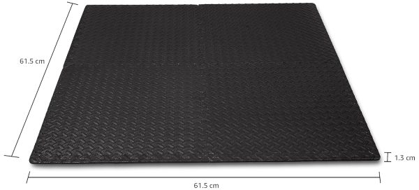Amazon Basics Interlocking Foam Floor Mat Tiles for Home Gym Exercise, 24.7 x 24.7 x .5 Inches, Black - Pack of 6 - Image 5