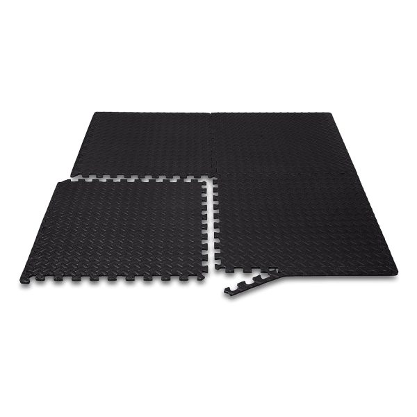 Amazon Basics Interlocking Foam Floor Mat Tiles for Home Gym Exercise, 24.7 x 24.7 x .5 Inches, Black - Pack of 6 - Image 6