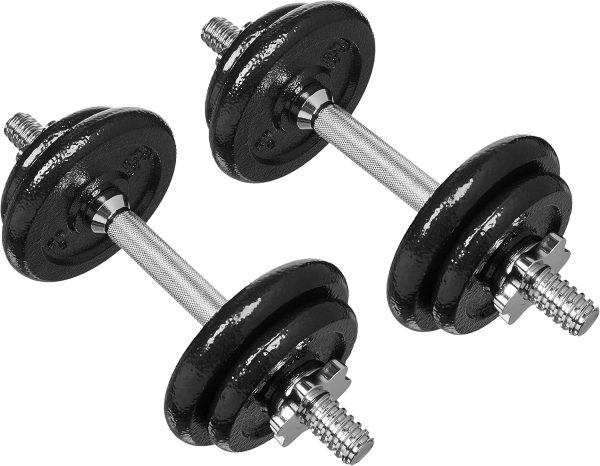 Amazon Basics Adjustable Dumbbell Hand Weight Set, Black