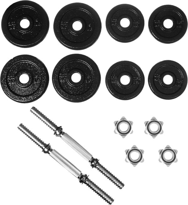 Amazon Basics Adjustable Dumbbell Hand Weight Set, Black - Image 3