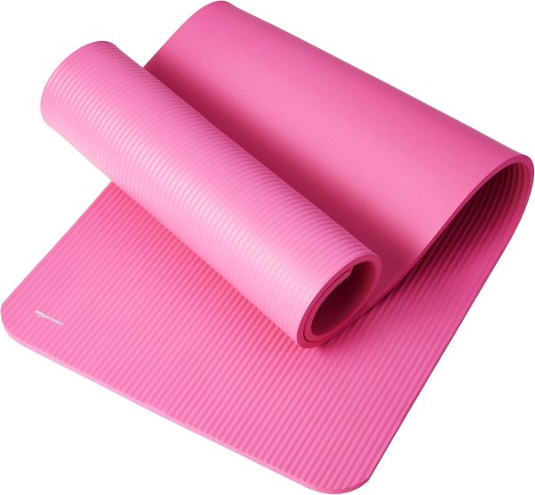 Amazon Basics 1/2 Inch Extra Thick Exercise Yoga Mat with Carrying Strap, Cushioned Support, for Fitness and Gym Workouts - Image 3