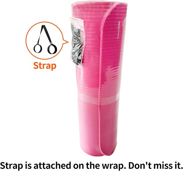 Amazon Basics 1/2 Inch Extra Thick Exercise Yoga Mat with Carrying Strap, Cushioned Support, for Fitness and Gym Workouts - Image 8