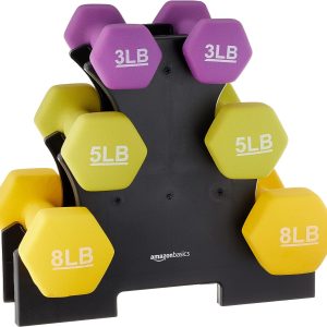 Amazon Basics Neoprene Dumbbell Hand Weights for Exercise and Muscle Toning