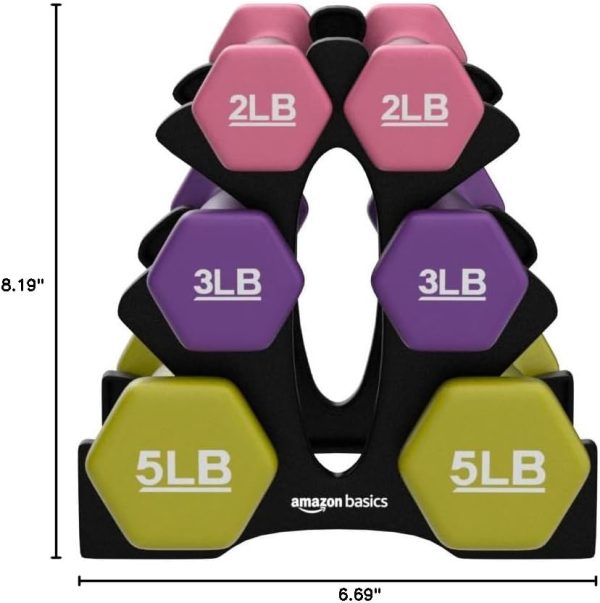 Amazon Basics Neoprene Dumbbell Hand Weights for Exercise and Muscle Toning - Image 46