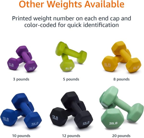 Amazon Basics Neoprene Dumbbell Hand Weights for Exercise and Muscle Toning - Image 72
